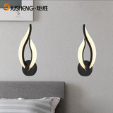 炬胜北欧现代简约床头壁灯LED卧室创意灯具墙灯温馨走廊过道墙壁灯 黑色款-9W暖光对称一对