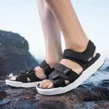 特步男子凉鞋春夏舒适休闲沙滩鞋魔术贴潮流运动凉拖鞋户外鞋982219171533 黑 40码