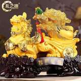 礼之源 招财貔貅金蟾玉白菜摆件 开业礼品工艺品办公室桌面客厅家居 大号金色貔貅白菜