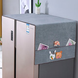 百菲冰箱顶盖布防尘罩滚筒洗衣机罩防灰尘布微波炉单双开门冰箱罩盖巾 可爱兔-灰色（高防滑） 70*180cm(大双开门冰箱)