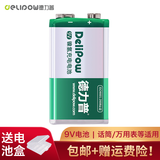 德力普（Delipow）9V充电电池 6f22方形9伏电池充电套装适用无线麦克风话筒万用表电吉他烟雾报警器对讲机等 单节180毫安9V电池