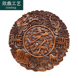 沃皓（wohao）新品东阳木雕挂件圆形镂空雕刻工艺壁饰家居客厅酒店壁画 家