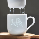 古镇陶瓷（GUZHENTAOCI）十二生肖过滤杯家用水杯过滤茶杯陶瓷玲珑景德镇杯子带盖办公杯 十二生肖-马
