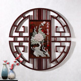 沃皓（wohao）东阳木雕玄关挂件新中式玉雕挂画入户走廊客厅装饰画立体浮雕玉石 花开富贵 80*80 20mm厚板 独立