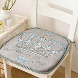 罗兰家纺欧式餐椅垫坐垫椅子凳子垫子坐垫带绑带防滑粒餐桌椅加厚 皇冠灰（反面防滑颗粒） 45*43cm