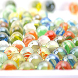 花友秀 玻璃球 弹珠机玻璃珠 园艺用品玻璃弹珠滚滚球套牛机透明玻璃珠 25mm玻璃球30粒