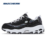 斯凯奇（Skechers）D'LITES复古潮流时尚休闲亮片厚底增高熊猫鞋 11916 黑色/白色/BKW 37