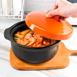 康舒（KANGSHU）砂锅炖锅家用燃气陶瓷锅小号汤煲沙锅煲仔饭煤气灶专用瓦煲煲汤锅 橙色3300ML