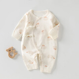 婧麒（JOYNCLEON）婴儿连体衣春秋无骨衣服春装空调服纯棉春款长袖和尚服外出服 亲子熊 59cm