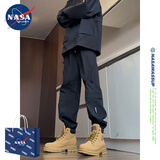 NASAWASSUP魔术贴防水冲锋裤子男春夏季美式机能工装束脚裤子户外登山裤 黑色 常规-K61-HMFS XL 【建议120-135斤】