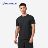 迪卡侬（DECATHLON）短袖速干衣T恤男上衣运动透气半袖宽松训练健身跑步FICM 时尚黑 S(欧码版型，建议拍小一码）