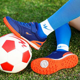 双星八特儿童足球鞋6-12岁碎钉男童女童训练运动鞋青少年小孩学生比赛球鞋 宝蓝 34