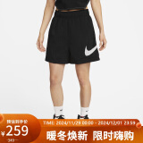 耐克（NIKE）女子运动裤ESSNTL WVN HR SHORT HBR运动服DM6740-010黑色S码