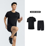361°跑步运动套装男夏季健身休闲羽毛球短袖短裤两件套652414001H-3