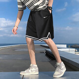耐克（NIKE）男裤子短裤2025年夏季AJ裤子时尚潮流宽松透气休闲运动裤五分裤 DH7161-010/单侧拉链口袋/力荐 S