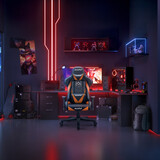 傲风（AutoFull）C3-凌风之盾 AF808 电竞椅电脑椅人体工学椅老板椅沙发椅子 橙黑款