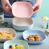 巧居巧具吐骨头小碟子家用塑料小盘子水果盘菜盘垃圾盘创意防摔吐骨头碟子 【混色】深方碟4个装