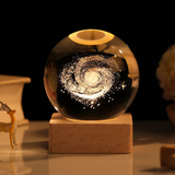 初凝（CHUNING）教师节生日礼物女生送女友男生台灯小夜灯实用定制星空水晶球摆件 银河系木底座6厘米