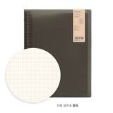 道林（DAOLEN）PP板透明活页本金属夹 80克米黄纸 简约ins风多功能学生笔记本子草稿手账文具课堂练习办公会议 黑色壳-方格纸60张  B5-26孔