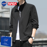 TIRE联名NASA官方外套男夏季新款男装夹克商务休闲春秋免烫抗皱上衣服 9980黑色不加绒 4XL（偏小，建议160-180斤）