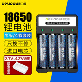 德力普（Delipow）18650锂电池3.7V-4.2V大容量9250mWh强光手电筒专用电池充电器套装 麦克风/头灯/航模/小风扇通用