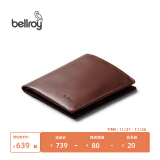 Bellroy澳洲 Note Sleeve 简约皮革短夹男士皮夹时尚礼物纤薄钱包 可可棕（防盗刷）