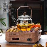 高茗新中式围炉煮茶器具全套烤火炉套装家用电陶炉煮茶炉网红一套 四面八方炉+明海壶 1000ml
