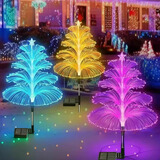 2024新款太阳能户外水母灯七彩变幻光纤灯庭院阳台花园装饰草坪灯 七彩变幻水母灯五层【一只装】