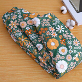 木吻纯棉花手工棉裤女加厚高腰保暖裤中老妈年妈人宽松休闲外穿冬装 绿色菊花 2XL身高152~170CM 110~125斤