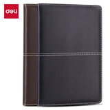 得力(deli)25K112张磨砂商务皮面笔记本子 会议记事本文具办公用品205mm*143mm 黑色3324