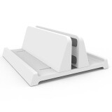Drewchan 立式笔记本支架适用苹果macbook竖放电脑支架mini桌面铝合金收纳ipad底座 【高强度ABS+单口调节三卡槽同放3台设备】 白