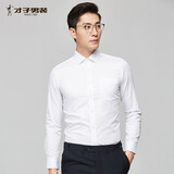 才子（TRIES）【易打理】男装长袖衬衫男春秋休闲轻正装男士商务绅士衬衣男 白色 41 (175/96A)