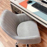 懒悠悠电脑椅子家用书房化妆桌椅学生学习椅单人电竞沙发升降转椅靠背椅 浅灰色（钢制脚）【适合60-80cm高桌子】