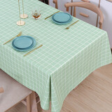 桌布防水防油免洗茶几餐桌布网红ins风pvc桌布欧式小清新纯色台布 雅致中格子 140*180cm