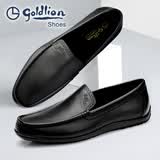 金利来（Goldlion）男鞋 套脚男士豆豆鞋 圆头商务休闲皮鞋 软皮乐福鞋 黑色 37 比标准码皮鞋偏大一码