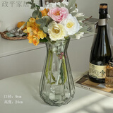 富贵竹大口径花瓶 简约玻璃花瓶水养韩式现代创意家居客厅餐厅干花插花装饰摆件 现代韩式南瓜：24cm透明色