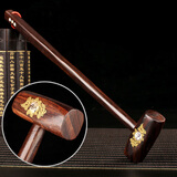 丹越按摩锤敲打锤实木质健身捶背工具家用手持式肩颈背部按摩小锤子 加粗柄黑贝花按摩锤（一把）