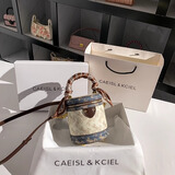 CaeislKciel小众2026新款女包七夕情人节礼物高级印花水桶包手提斜挎 撞色