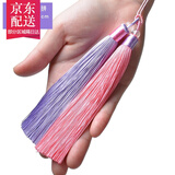观玉双拼冰丝流苏穗子吊穗中国结书签手机链挂件饰品 粉红浅紫双拼