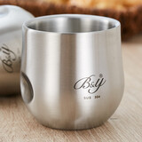B&y 304不锈钢茶杯水杯 双层儿童水杯 随手咖啡杯 白酒杯茶杯防烫双层儿童杯宝宝杯 鼓形砂光小号130ml