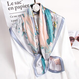 故事佳人生日礼物真丝丝巾女士桑印花蚕丝围巾百搭生日礼品送妈妈大方礼盒 亭轩浅绿