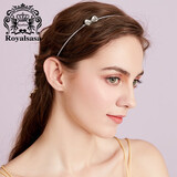 Royal sasa皇家莎莎韩国蝴蝶结甜美细款发箍简约金属头箍压发发卡成人女头饰 亮白色WH