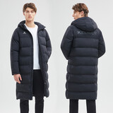 卡尔美（KELME）棉服男冬季足球训练羽绒棉大衣外套儿童运动棉袄长款棉服 黑色升级加厚款 160CM