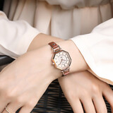 聚利时(julius)手表女时尚复古钢化玻璃镜面韩版潮流ins风石英防水学生女士手表JA-750 复古咖