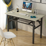 迈亚家具折叠桌电脑桌办公会议培训桌简易桌长方形摆摊桌子学习书桌长条桌 白橡色-双层-100*60*75cm