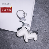 米勒斯（Milesi）马上有钱汽车钥匙扣女背包电动车挂件高档防丢钥匙链生肖毕业礼物 白色(马上有钱)