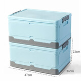 伽嗒书箱可折叠书籍收纳箱学生教室放书的箱子书本整理箱塑料装书盒 特大号蓝两件套 折叠式收纳箱【升级款密封性高】