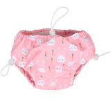亦浪婴儿游泳裤防漏男女宝宝防尿游泳馆防水泳裤新生儿重复使用小汽车 粉红兔子 L （适合19-26斤）