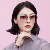 帕莎（Prsr）时尚新款太阳眼镜女士时尚多边形墨镜渐变紫茶色 PS2011