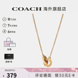 COACH蔻驰首饰奢侈品大牌女士锁骨链项链 金色91441GLD